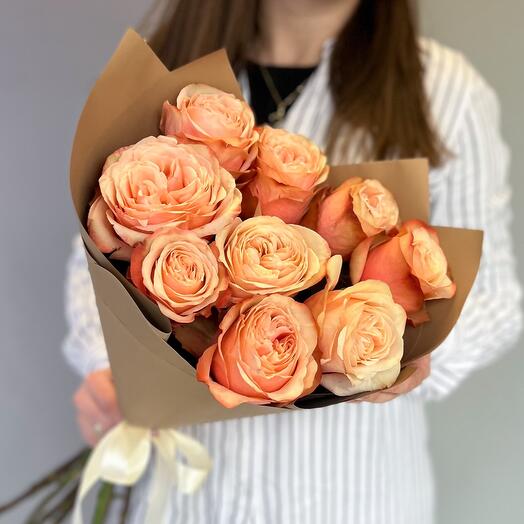 Peonías rosas 9 delicado ramo de rosas beige