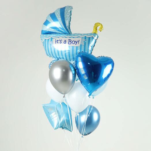 Cloud of balloons "This is a boy" - 9 pieces