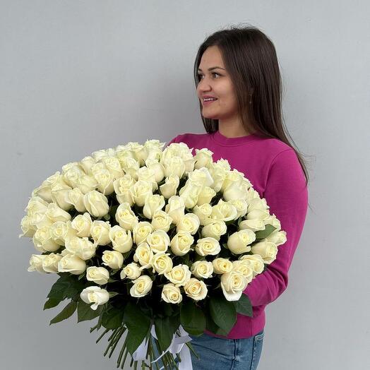 101 белая роза для мамы