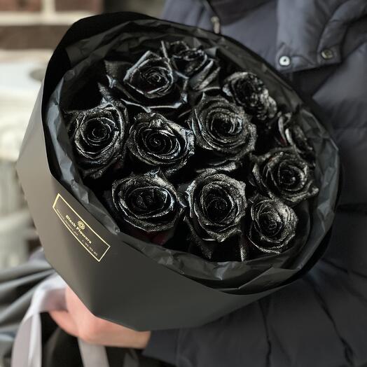 Букет из чёрных роз 🖤