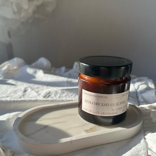 Свеча 200ml «Бельгийский шоколад» premium на натуральном воске