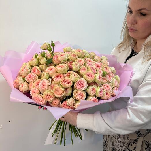 Букет нежных роз Бомбастик