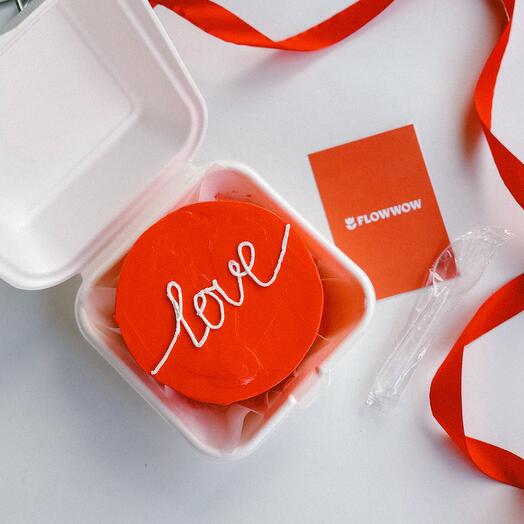 Бенто-торт «love» красный