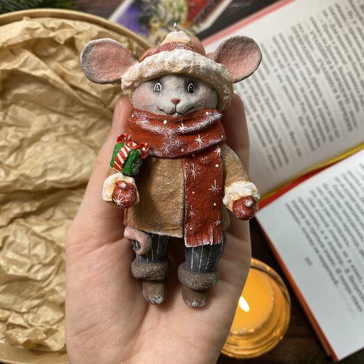 Ватная игрушка Зимний мышонок