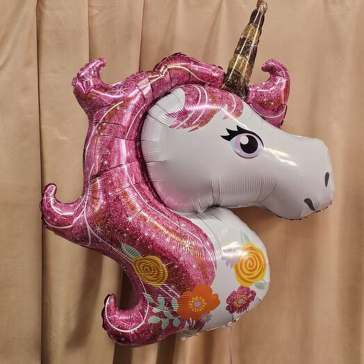 Star unicorn foil balloon with helium