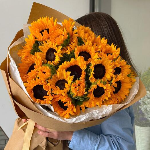 Поцелуй Солнца 🌻 25 Подсолнухов в упаковке