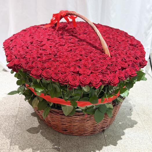 Корзина с цветами (301веток)
