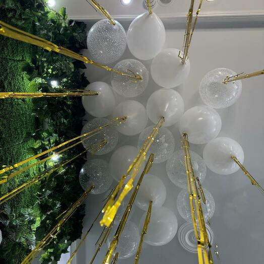 На свадьбу - Кристально-золотое очарование: 20 шаров под потолок