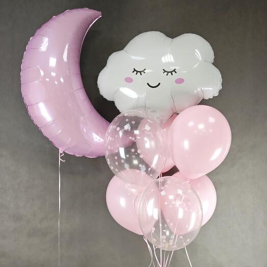 Набор шаров на выписку с полумесяцем