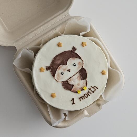 Бенто торт детский на каждый месяц сова совёнок звёздочки