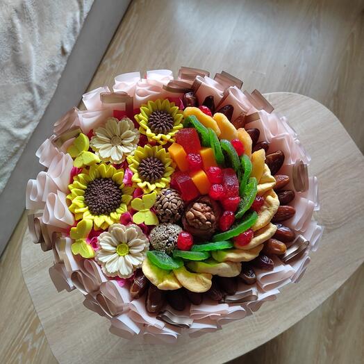 Букет сухофруктов+шоколад. Подарок маме. Подарок коллеге. Подарок сестре. Подарок тете