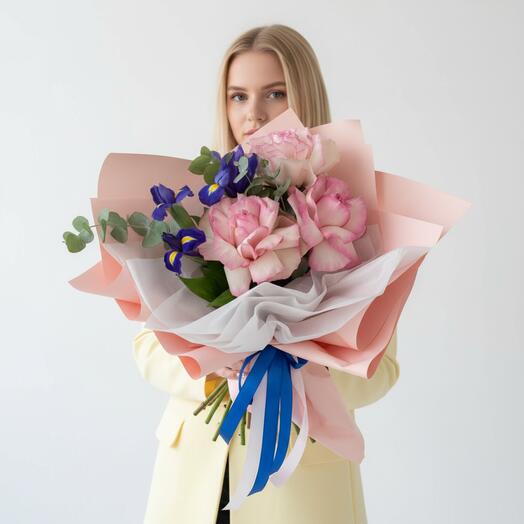 Французская роза и ирис