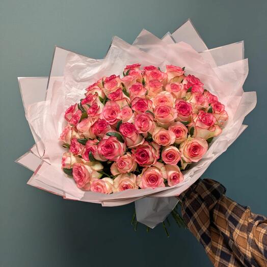Букет из 51 розовой розы