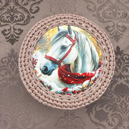 Корзинка с крышкой Белая Лошадь 15х15х8 см