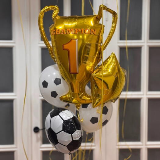 Воздушные шары футбол кубок 8 шт. Helium balloons football gold Cup 8 pcs