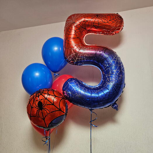 Гелевые шары спайдермен, человек паук на 5лет сына, мальчика- 6шаров