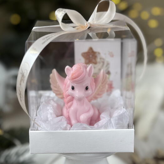 Новогодний сувенир из мыла ручной работы, подарок, лошадь с крыльями