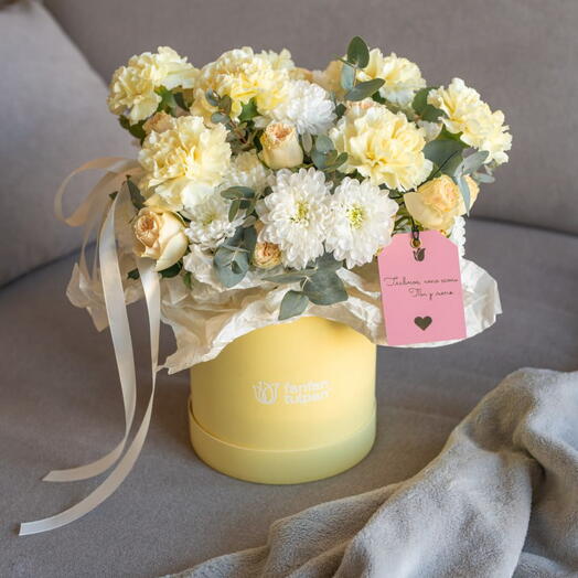Шляпная коробка с лимонными гвоздиками Lemon Cup M