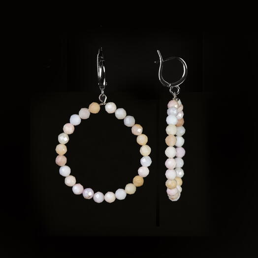 Серьги Ирис Розовый опал Rh+ (EAR1145)
