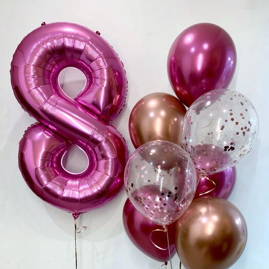 Шары с цифрой и праздничной связкой с доставкой в Калининграде 🎈