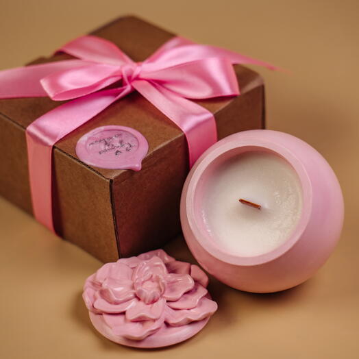 Арома свеча Flora розовая
