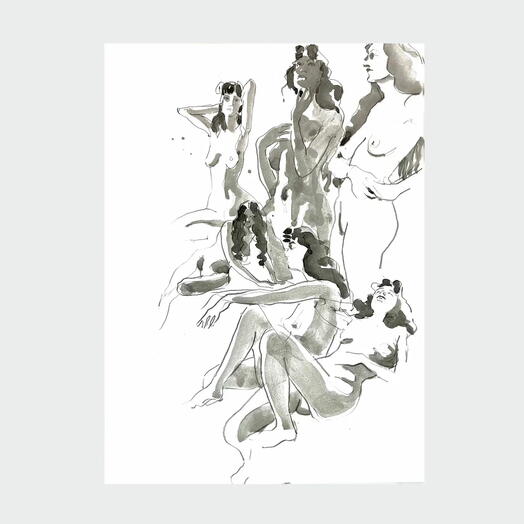 Скетч-Ню-Графика: широкоформатная работа «Мечтание»