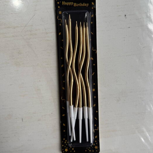 Свечи на торт золотистые
