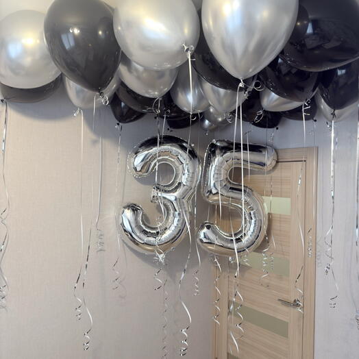 Гелиевые воздушные шары мужчине на 35 лет день рождения с гелием. Шарики мужу, супругу, парню, другу и коллеге