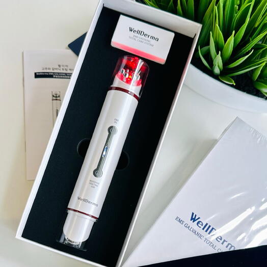 Двусторонний массажёр для EMS-лифтинга WellDerma Total Care System EMS Galvanic