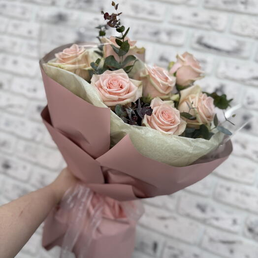Моно букет из нежных роз 💖