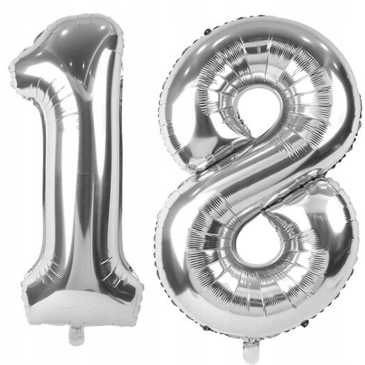 2 Любые фольгированные цифры цвета Серебро (102 см)