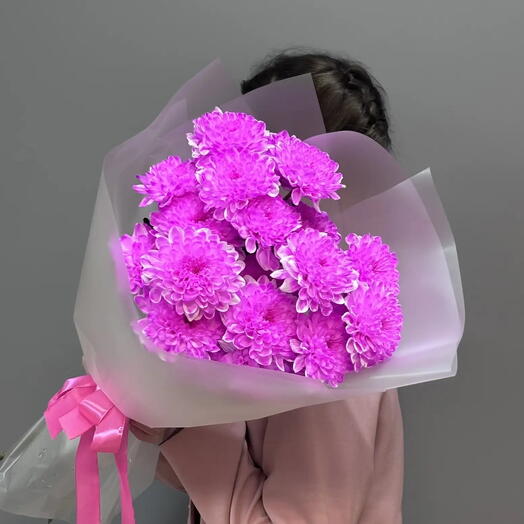 Букет из 3 розовых хризантем