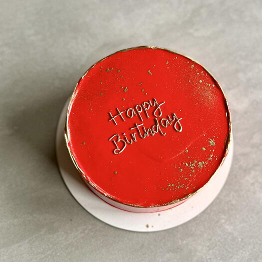 Торт красный 1кг «Happy birthday»