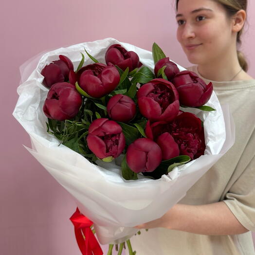 🌺Монобукет из красных пионов 🌺
