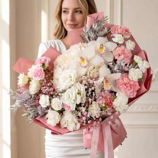 Букет Созвездие в розовом. Авторский букет 3021. Leoraflowers