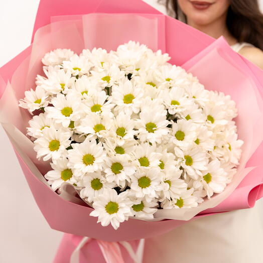 Букет из 15 белых хризантем Chic