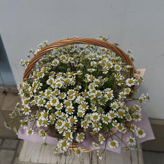 Корзина с ромашками
