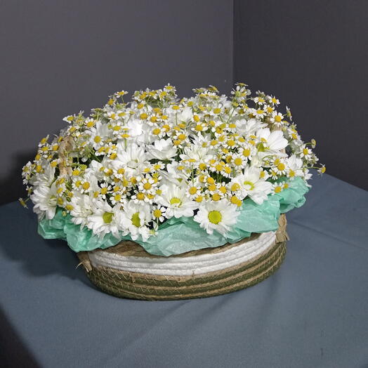 Корзина с ромашками