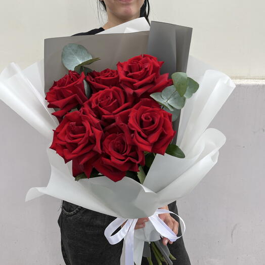 Красные розы 🌹 моно букет