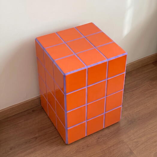 Столик из керамической плитки 45х32х32 см «Оранж+лилу»
