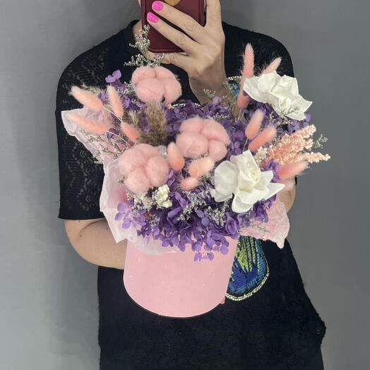 Композиция из сухоцветов 💐 в розово сиреневых тонах 💜💕