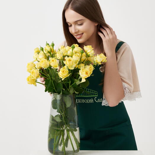 Пачка кустовых роз "Елоу Баблз" (10 шт)