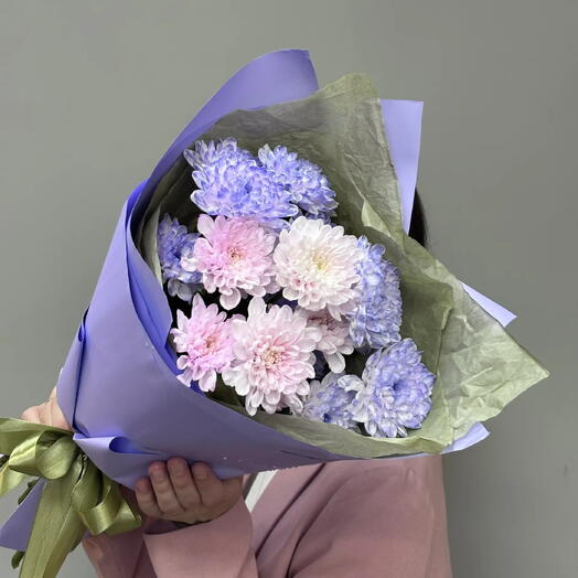 Букет из микс кустовых хризантем