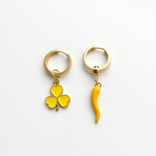 Серьги конго YELLOW PEPPER с желтыми подвесками