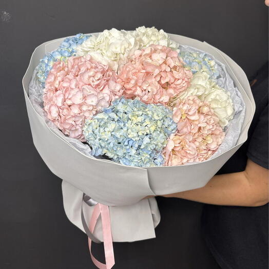 Микс из 9 цветных гортензий