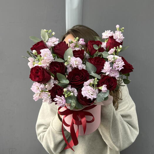 Ароматная Розовая Маттиола и Красные Розы 🌹