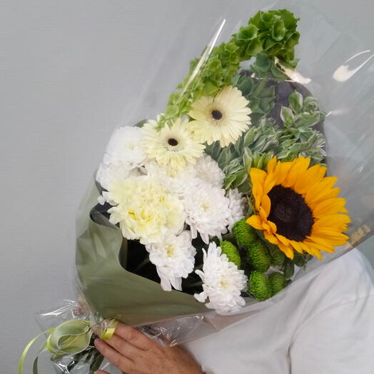 Модный букет 💐 с подсолнухом 🌻