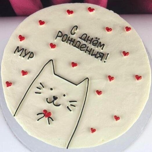 Торт для мужчины на день рождения, «Котик Мур»