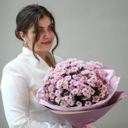 Розовые ромашки 11 штук