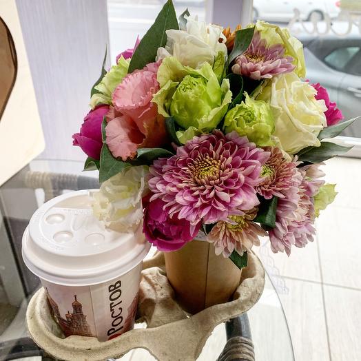 Set flowers+coffee